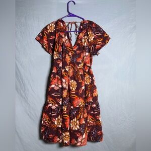 Old Navy Multicolor Floral Midi Dress with Pockets